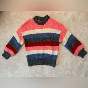 Zara - Oversized Knit Sweater Top, Multi-color